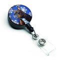 Carolines Treasures French Bulldog Winter Snowflakes Holiday Retractable Badge Reel LH9295BR